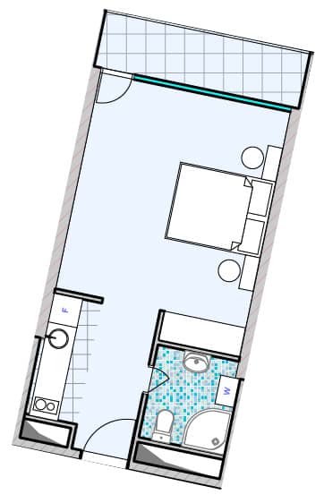 studio, 34.87 m², 11 floor, 7th Heaven Residence in Batumi