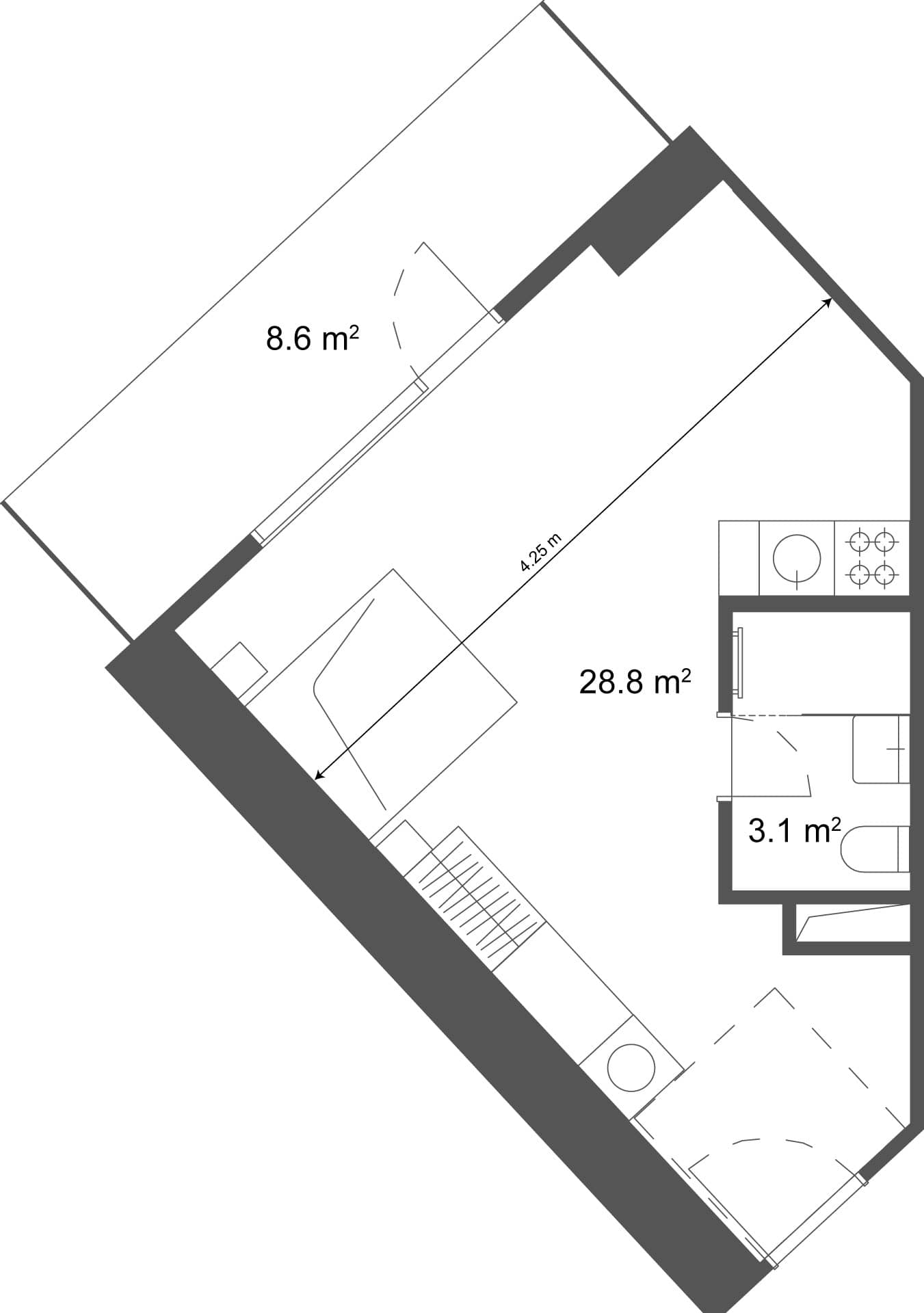 Студия, 37.4 м², 27 этаж в ЖК "Ramada Residences"