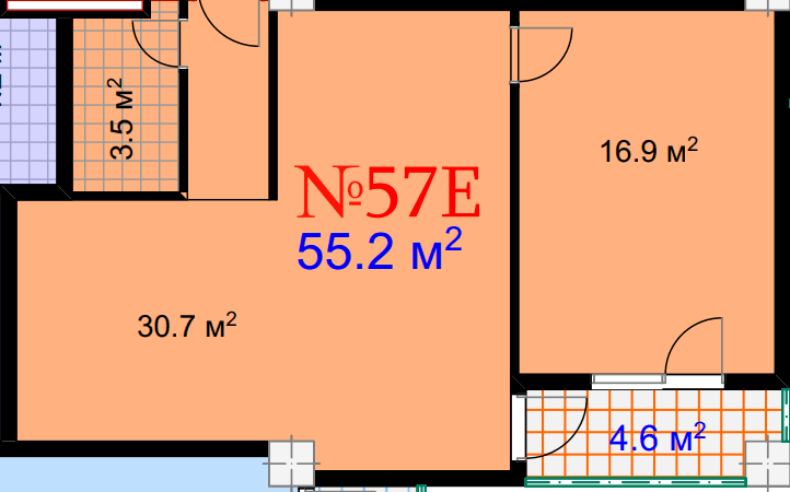 1-bedroom apartment, 59.8 m², 18 floor, Mardi City Center in Batumi