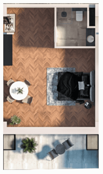 studio, 48.86 m², 15 floor in "Boulevard Point"