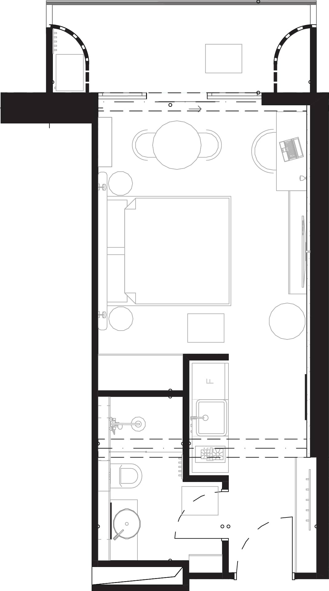 1-bedroom apartment, 34.5 m², 15 floor, Montemar in Batumi