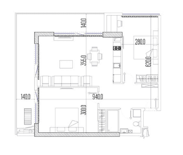 3-комнатная квартира, 83.3 м², 18 этаж в ЖК "Intourist Residence"