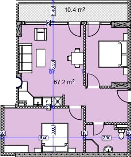 2-bedroom apartment, 77.6 m², 8 floor in "Modern Ultra"