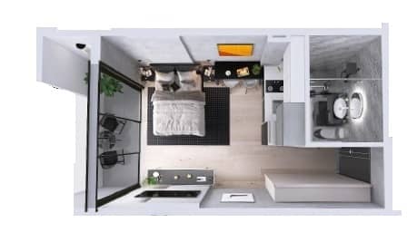 studio, 31.5 m², 11 floor in "Dream Residence Chakvi"