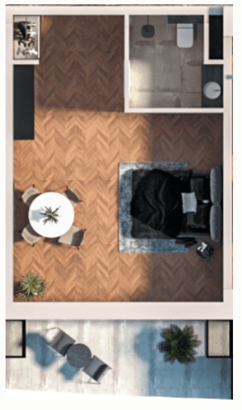 Студия, 45.68 м², 15 этаж в ЖК "Boulevard Point"