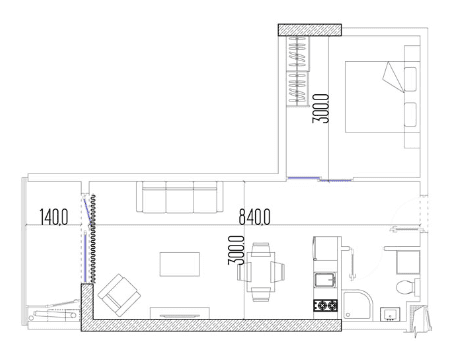 2-комнатная квартира, 40 м², 31 этаж в ЖК "Intourist Residence"