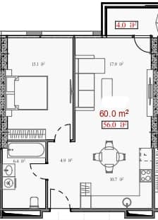 1-bedroom apartment, 60 m², 13 floor, Serenade in Batumi