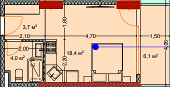 studio, 32.7 m², 2 floor in "Lagoon Resort"