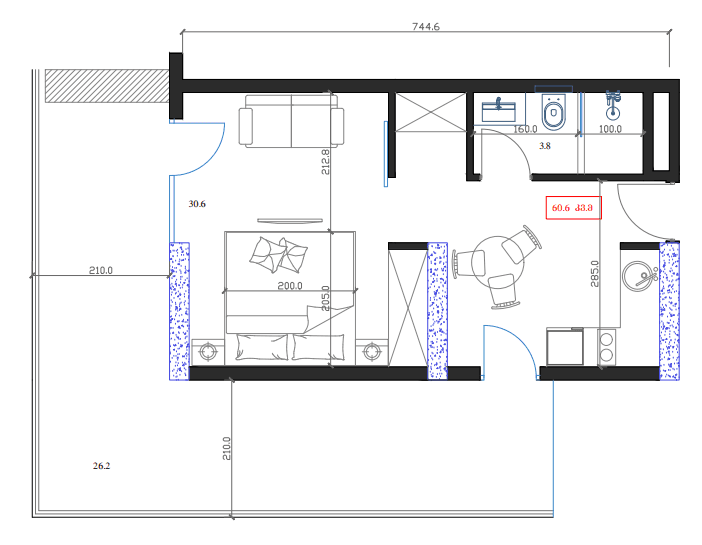 Студия, 60.6 м², 11 этаж в ЖК "Marina Club"