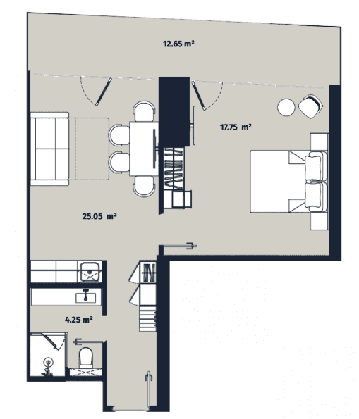 1-комнатная квартира, 59.7 м², 16 этаж в ЖК "Alliance Centropolis"