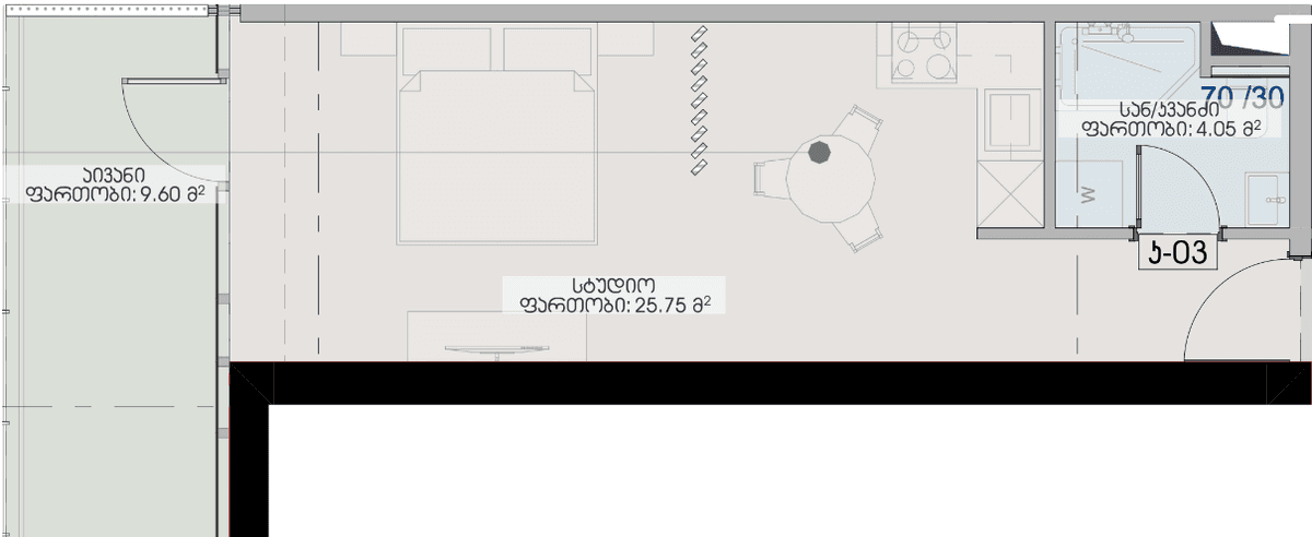 Студия, 39.4 м², 10 этаж в ЖК "Geuz Towers"