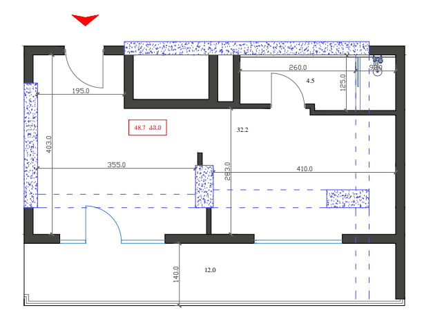 studio, 48.7 m², 16 floor, Marina Club in Batumi