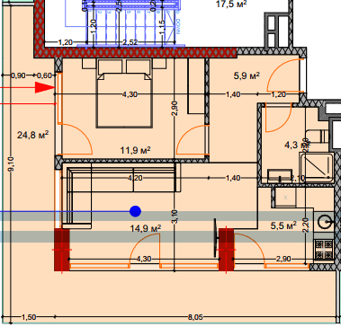 2-bedroom apartment, 69.5 m², 2 floor in "Lagoon Resort"
