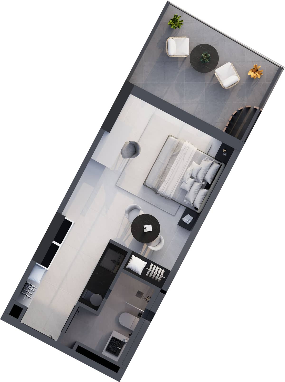 1-bedroom apartment, 39 m², 2 floor, Montemar in Batumi