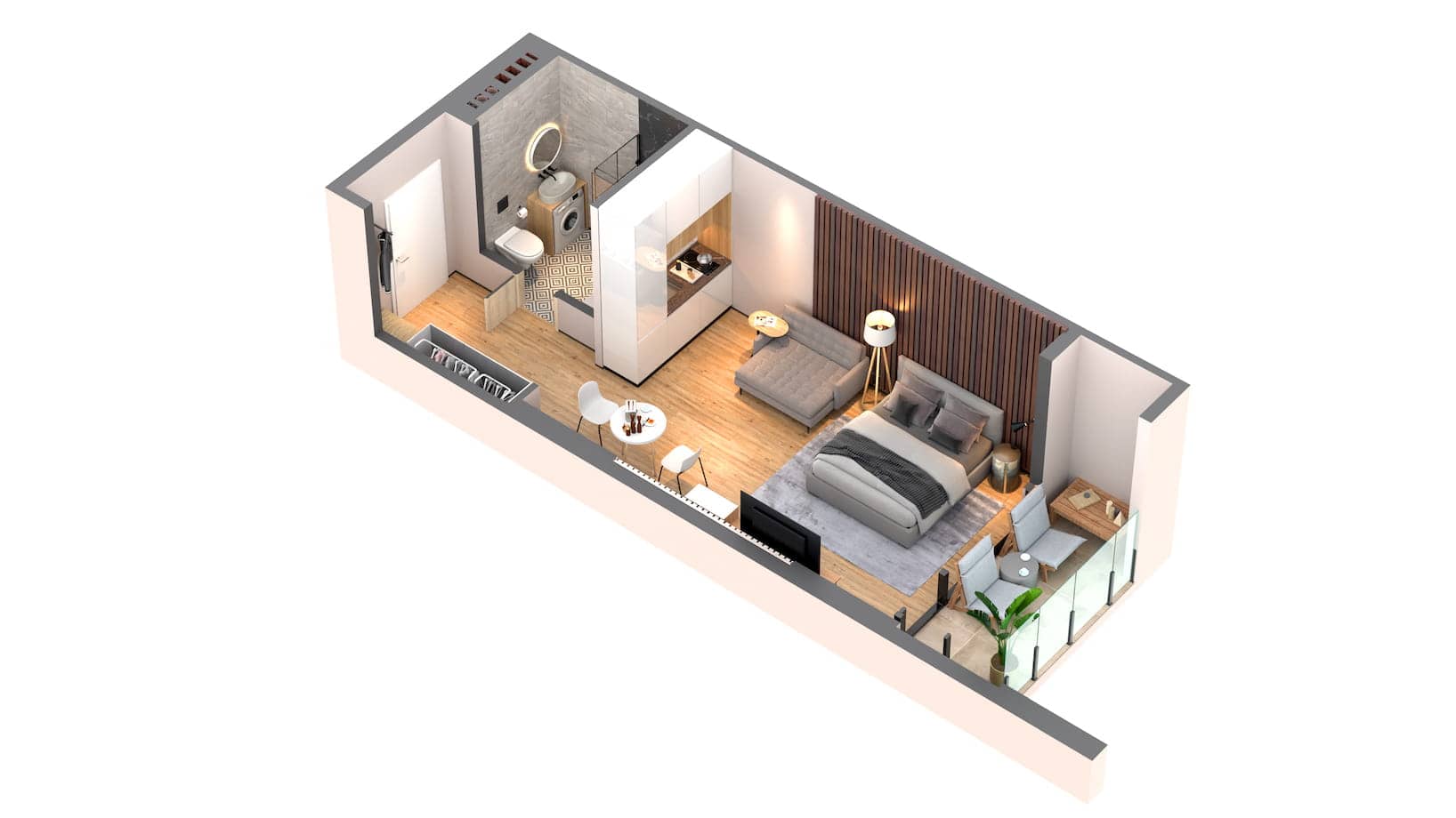 studio, 31.7 m², 18 floor, One in Batumi