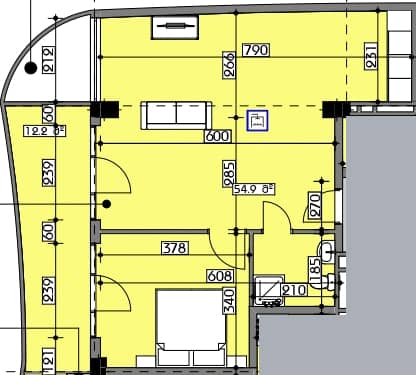 1-bedroom apartment, 70.8 m², 8 floor in "Swiss village"