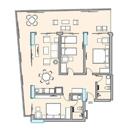 4-ოთახიანი ბინა, 137.44 მ², 2 სართული, Dreamland Oasis ბათუმში