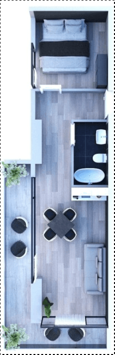 3-bedroom apartment, 58.7 m², 29 floor in "White Line"