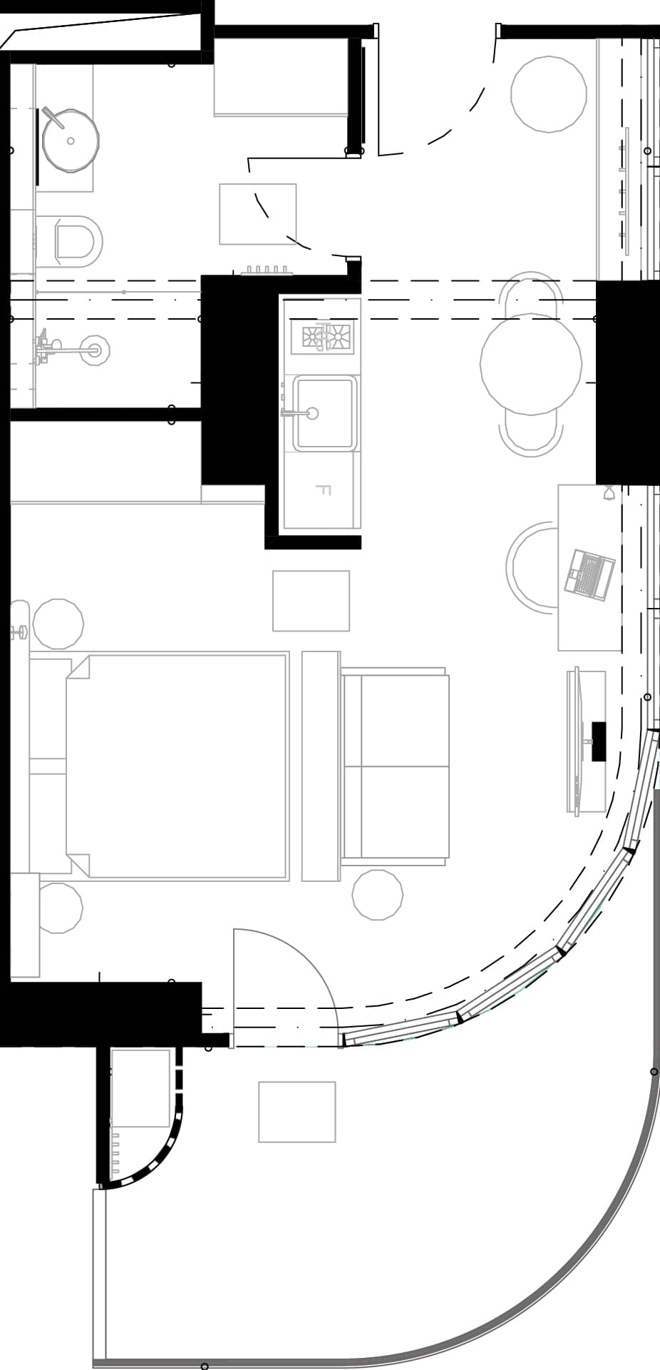 1-bedroom apartment, 47.5 m², 2 floor, Montemar in Batumi