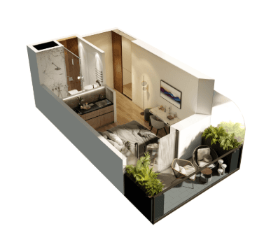 studio, 32.6 m², 20 floor, Alliance Centropolis in Batumi