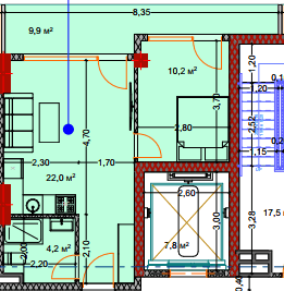 1-комнатная квартира, 48.1 м², 2 этаж в ЖК "Lagoon Resort"