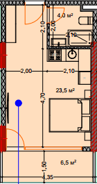 studio, 35.1 m², 2 floor in "Lagoon Resort"