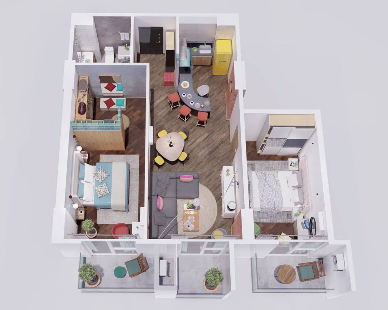 3-ოთახიანი ბინა, 81.49 მ², 7 სართული, Lux Tower ბათუმში