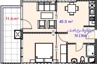 1-комнатная квартира, 57.1 м², 13 этаж в ЖК "Aquapark Residence"