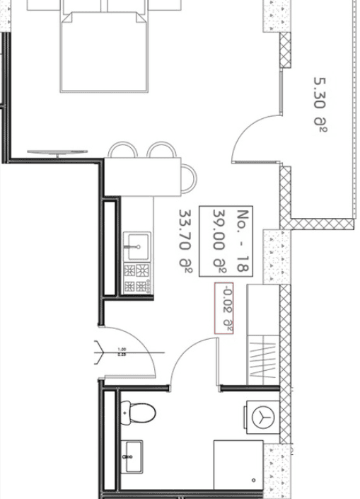 studio, 39 m², 11 floor, Mardi Aquapark Wellness Resort in Batumi
