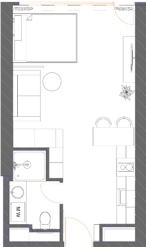 studio, 34.88 m², 32 floor in "7th Heaven Residence"