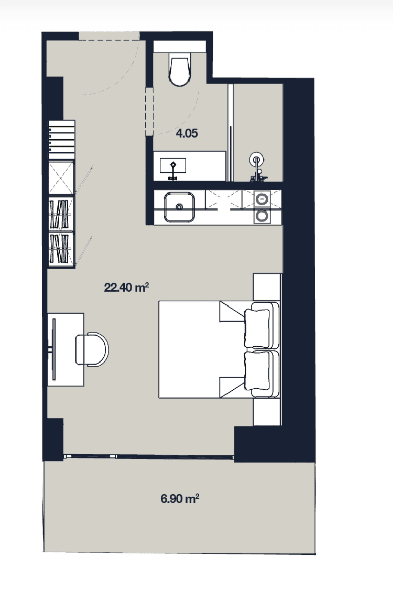studio, 33.35 m², 50 floor, Alliance Centropolis in Batumi