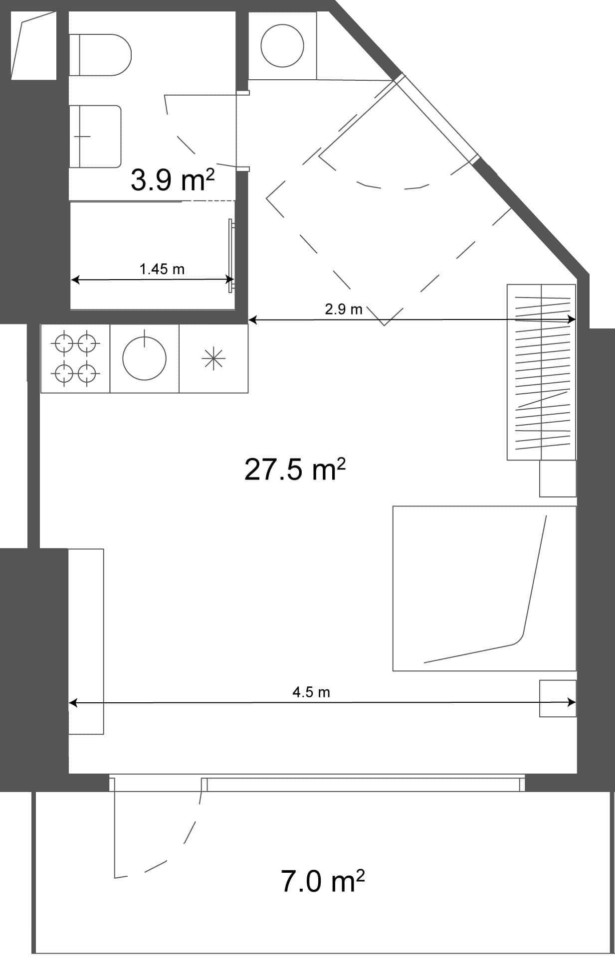 Студия, 34.5 м², 23 этаж в ЖК "Ramada Residences"