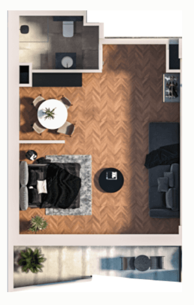 studio, 51.82 m², 15 floor, Boulevard Point in Batumi