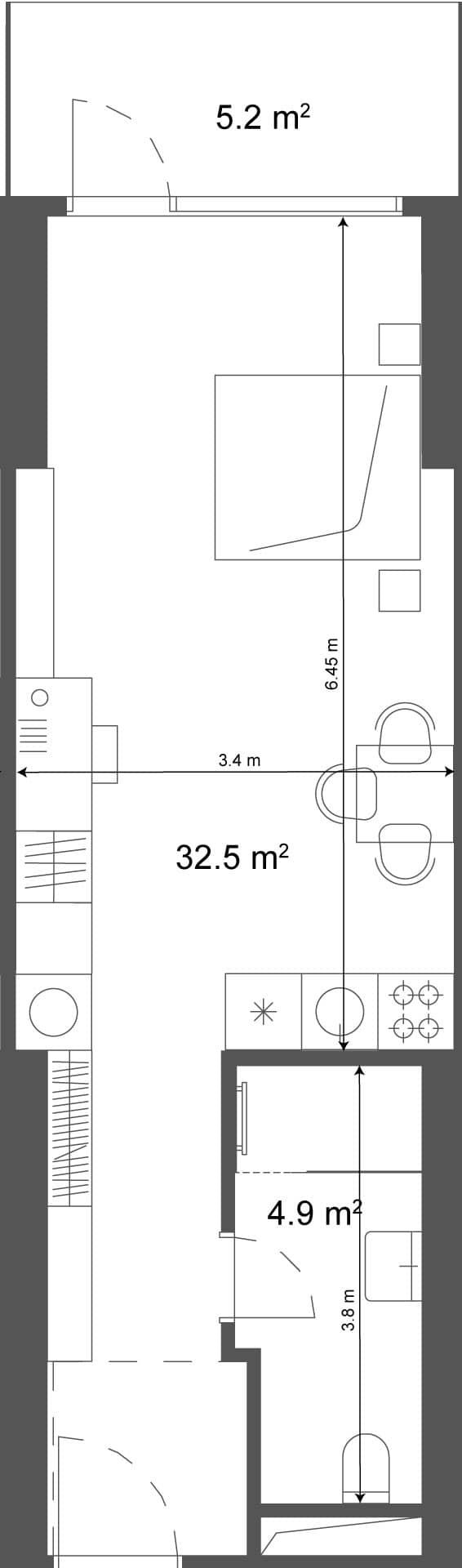 Студия, 37.7 м², 19 этаж в ЖК "Ramada Residences"
