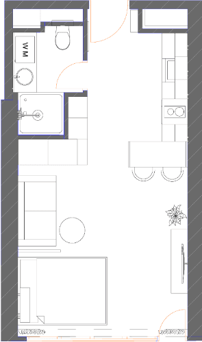 studio, 33.33 m², 35 floor in "7th Heaven Residence"