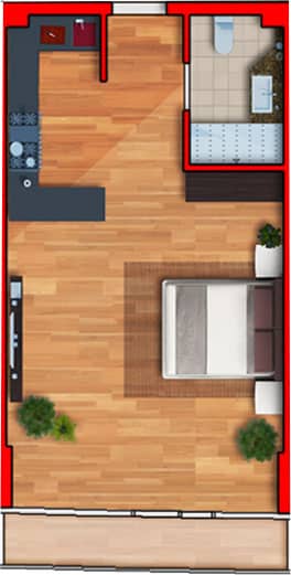 studio, 45.89 m², 8 floor, Batumi View in Batumi