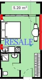 studio, 30.4 m², 20 floor, Lemon Garden in Batumi