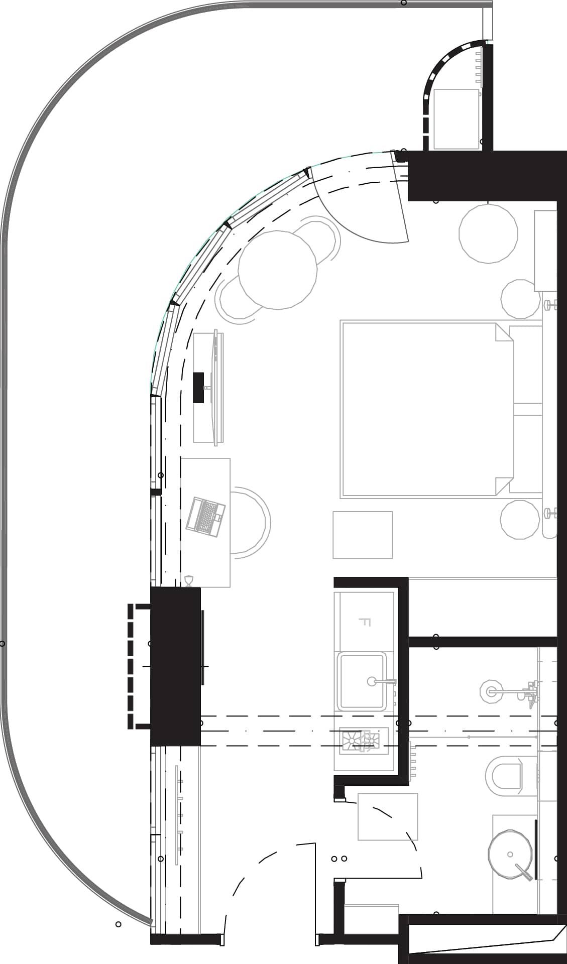 1-bedroom apartment, 47.7 m², 15 floor, Montemar in Batumi