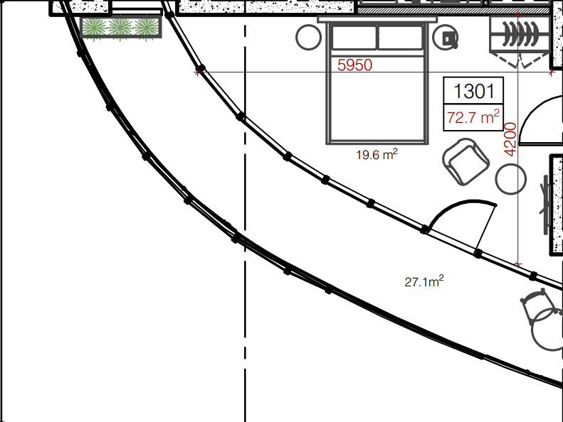 1-bedroom apartment, 72.9 m², 13 floor in "Oval"