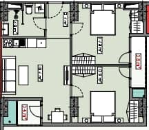 2-комнатная квартира, 76.9 м², 11 этаж в ЖК "Piazza Residence"