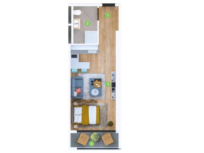 Студия, 31.1 м², 18 этаж в ЖК "Terrassa Batumi"