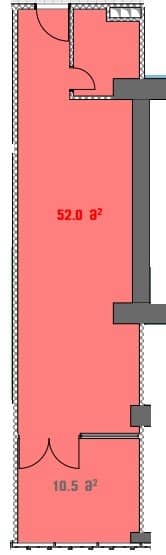 单间，52 m²，2 层，位于“White House”