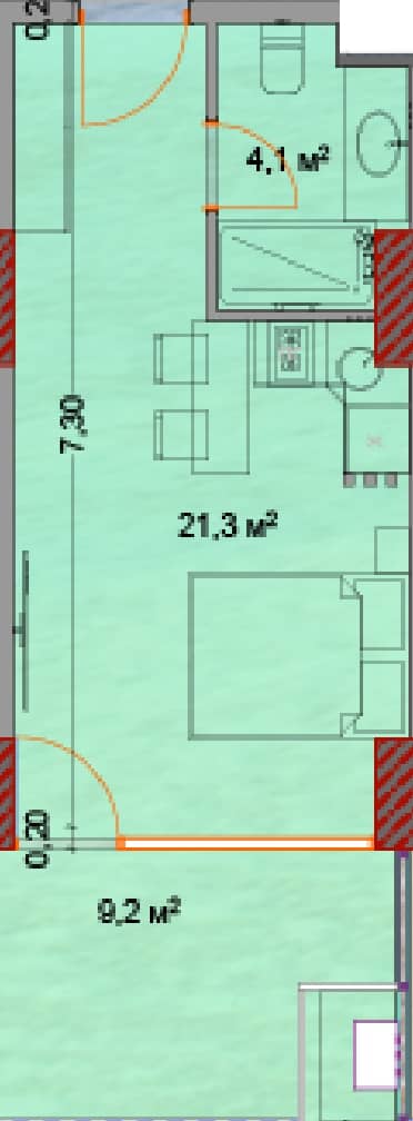 Студия, 35.3 м², 13 этаж в ЖК "Horizon Grand Residence"