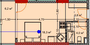 studio, 33.4 m², 4 floor in "Lagoon Resort"
