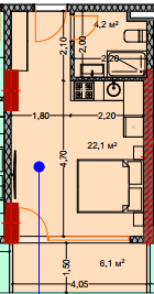 studio, 33.5 m², 2 floor in "Lagoon Resort"