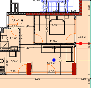 2-bedroom apartment, 68.7 m², 5 floor in "Lagoon Resort"