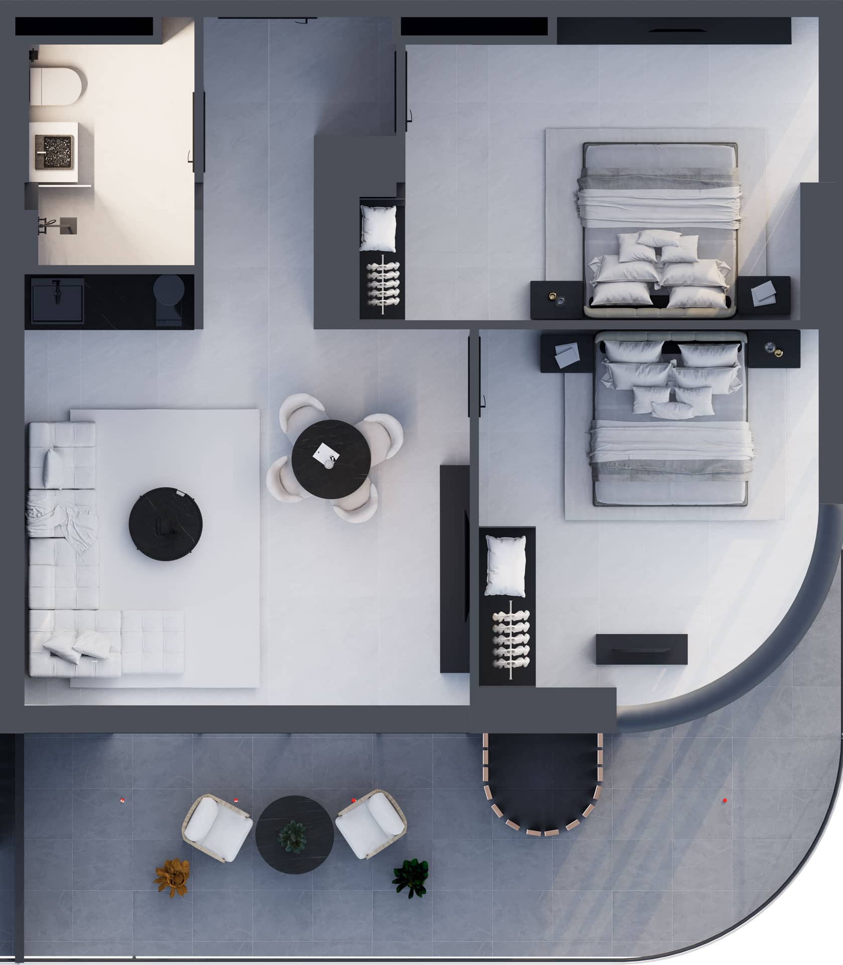 三居室公寓，89.1 m²，13 层，位于“Montemar”