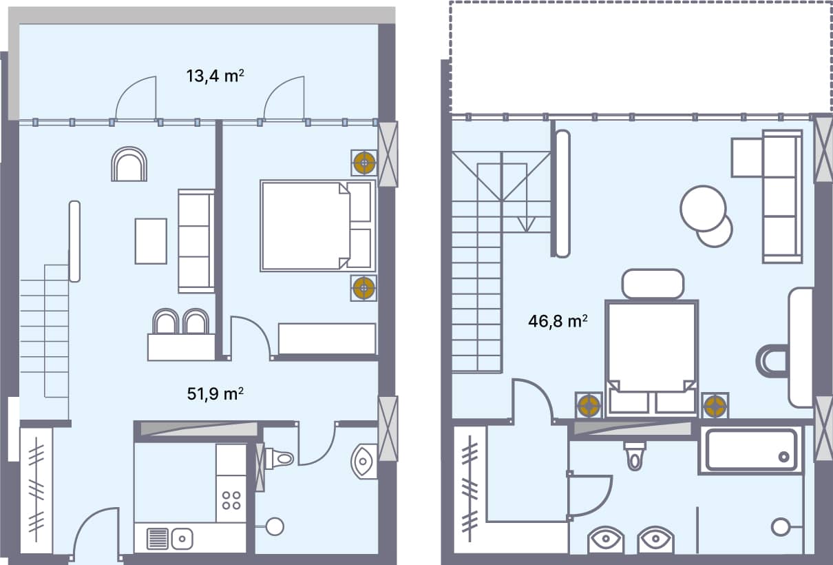 apartment, 112.1 m², 10 floor in "Wyndham Grand Aqua"