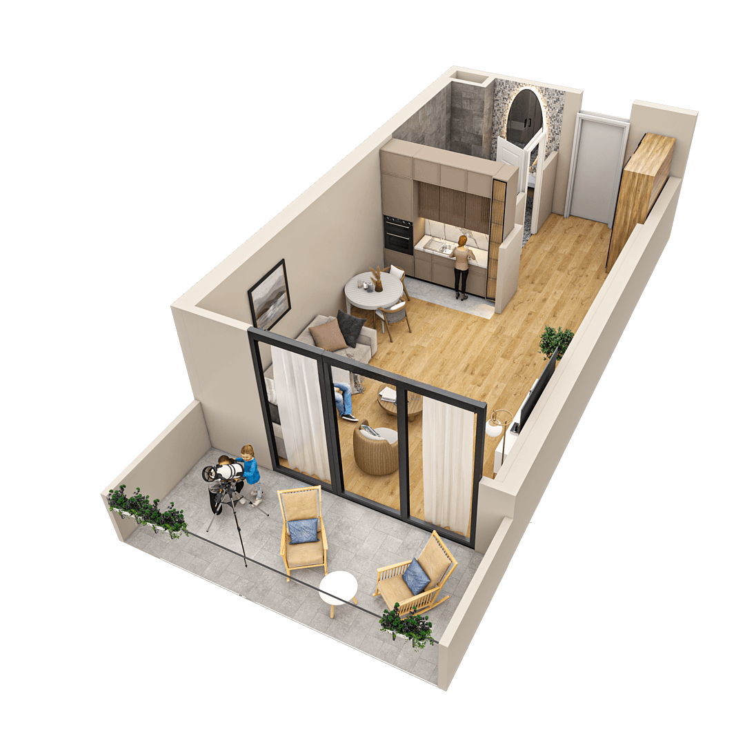 Студия, 36.1 м², 11 этаж в ЖК "Tekto Location"