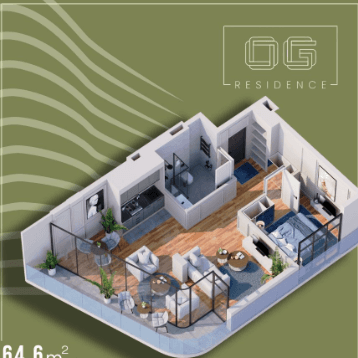 1-bedroom apartment, 64.6 m², 7 floor, OG Residence in Batumi